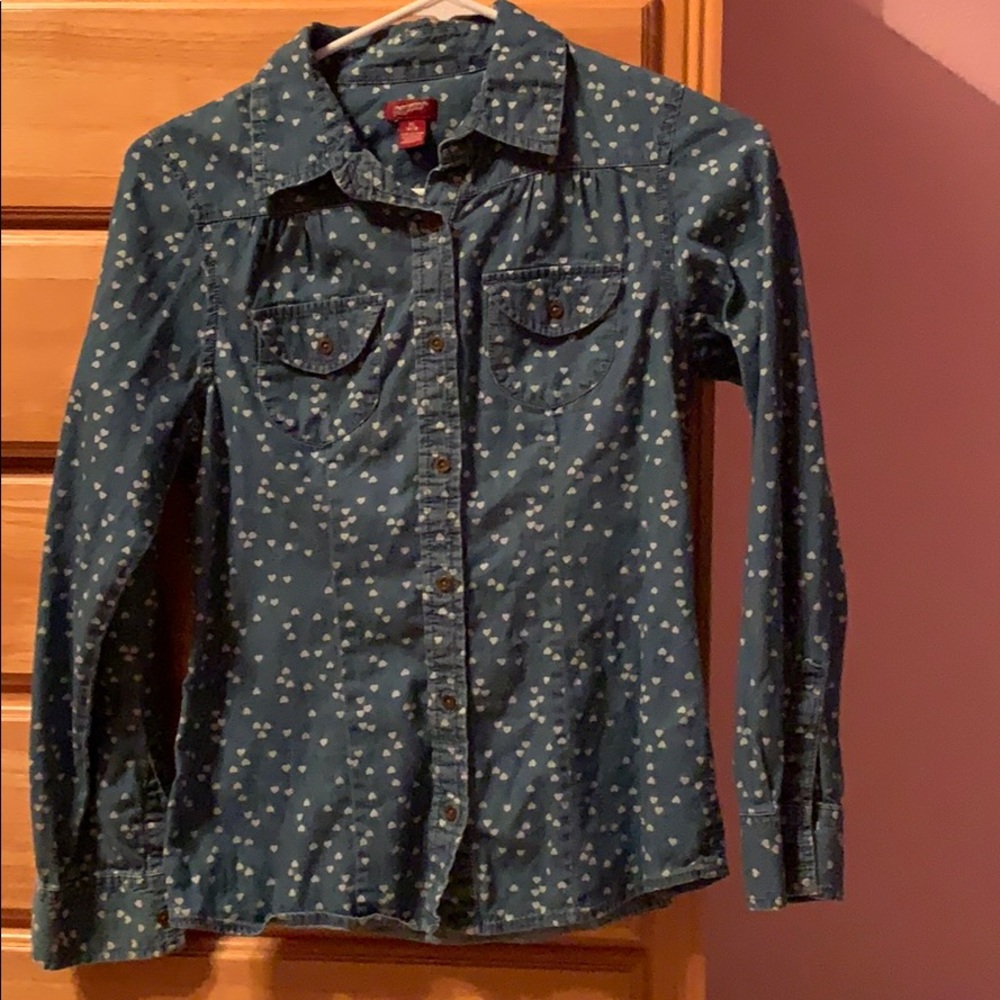 Blue long sleeve blouse